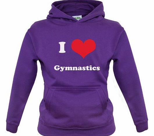 I Love Gymnastics - Childrens / Kids Hoodie - Purple - L (7-8 Years)