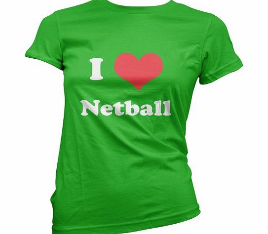 I Love Netball - Womens T-Shirt-Green-Small