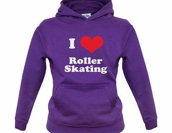 Dressdown I Love Roller Skating - Childrens / Kids Hoodie - Purple - XXL (12-13 Years)
