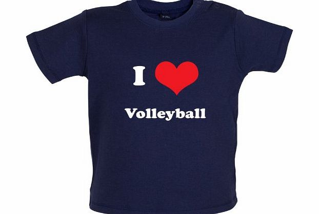 I Love Volleyball - Baby / Toddler T-Shirt - Nautical Navy - 18-24 Months