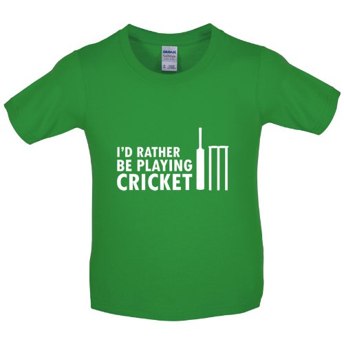 Dressdown Id Rather Be Playing Cricket - Childrens / Kids T-Shirt - Irish Green - XL (12-14 Years)