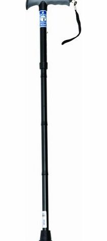 10370BLK-6 Folding Walking Stick with Gel Grip Black