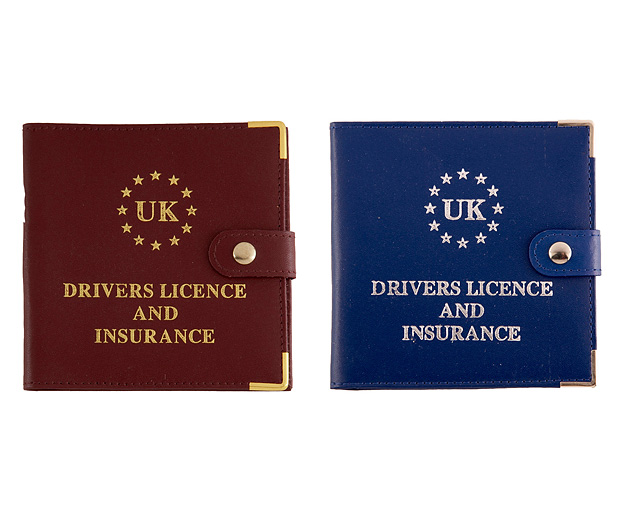 driving Licence Wallet - Burgundy and Blue