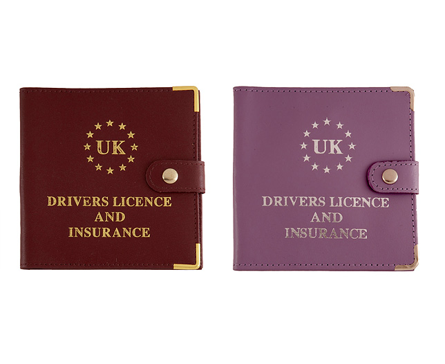 driving Licence Wallet - Lilac and Burgundy