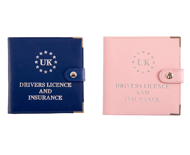 driving Licence Wallet - Pale Pink and Blue
