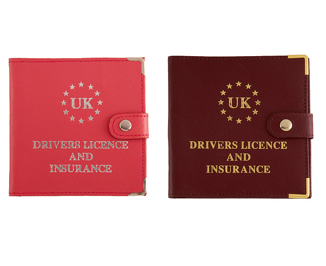 driving Licence Wallet - Pink and Burgundy