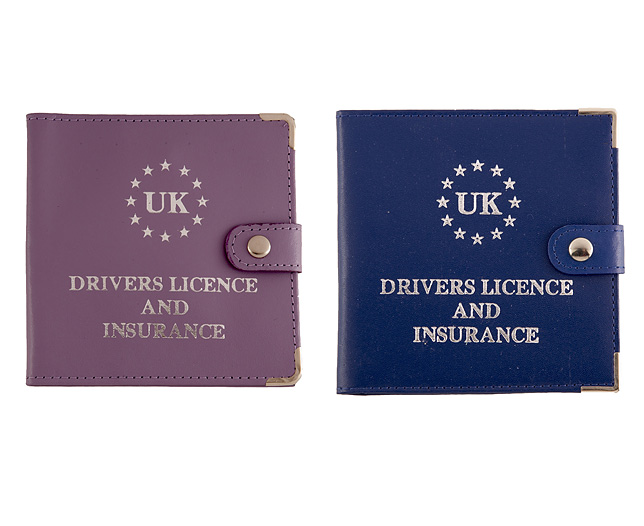 driving Licence Wallet Blue and Lilac