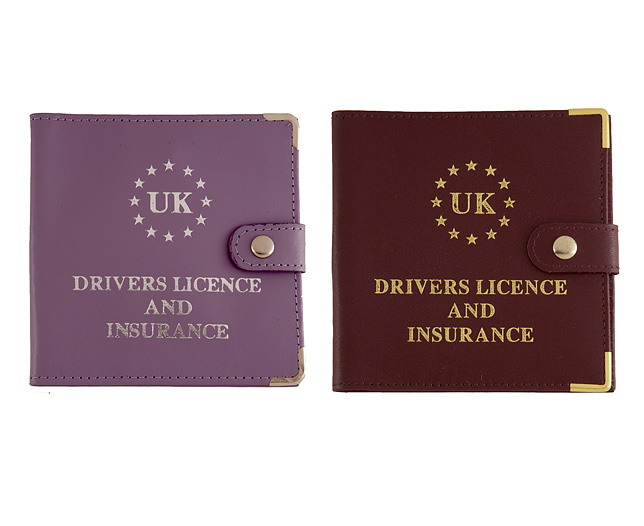 driving Licence Wallet Burgundy and Lilac