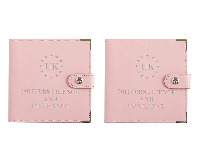 driving Licence Wallet Pale Pink and Pale Pink