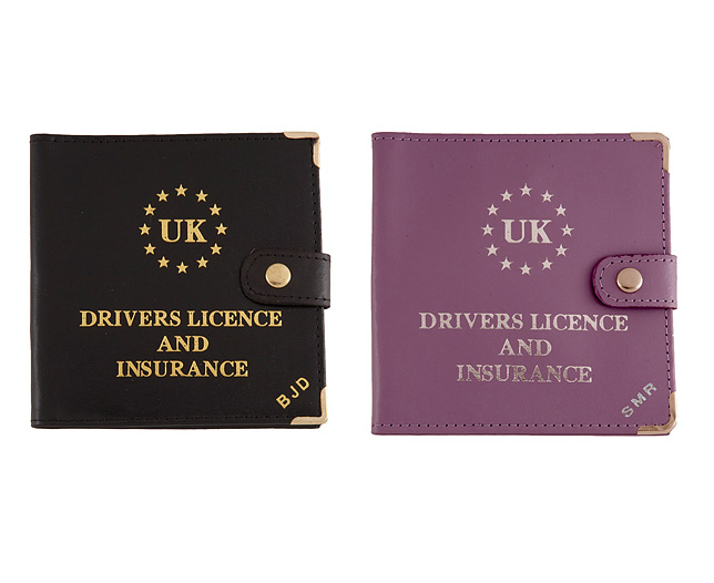 driving Licence Wallet Personalised - Lilac and