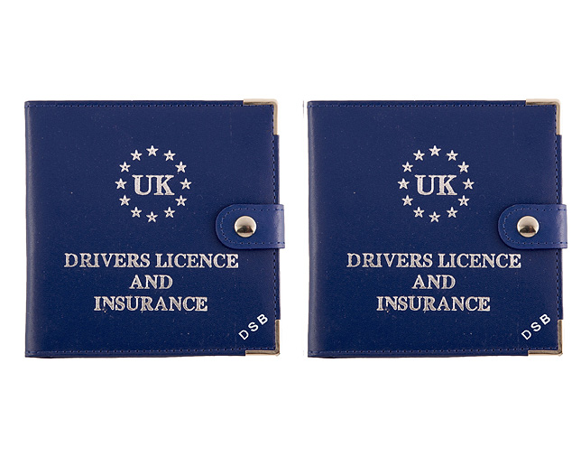 driving Licence Wallet Personalised Blue and Blue