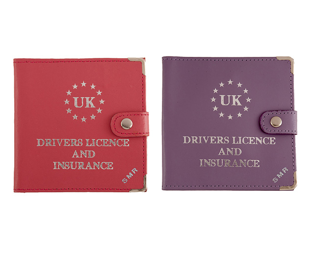 driving Licence Wallet Personalised Lilac and Pink