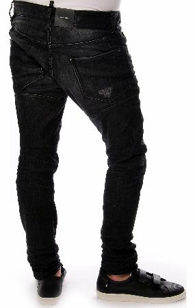 Dsquared Biker Black Distressed Vintage Jeans