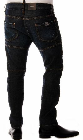 Dsquared Biker Metal Badge Jeans