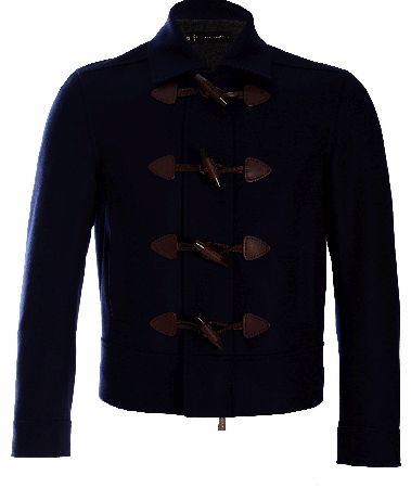 Dsquared Felt Wool Duffle Jacket Navy