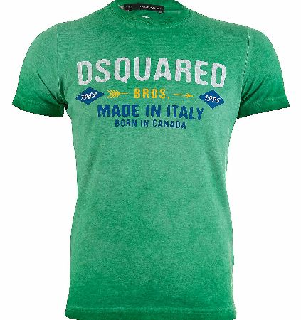 Front Graphic Washed T-Shirt Green