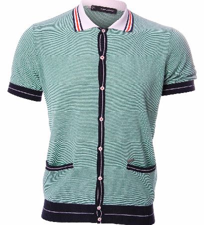 Green Knitted Polo T-Shirt