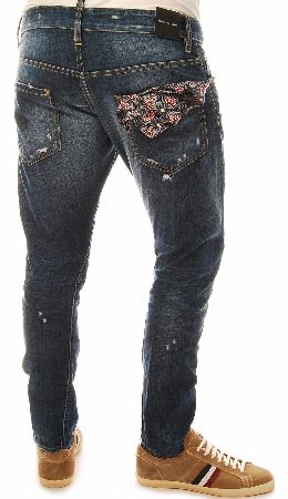 Dsquared Kenny Twist Back Pocket Handkerchief Jean