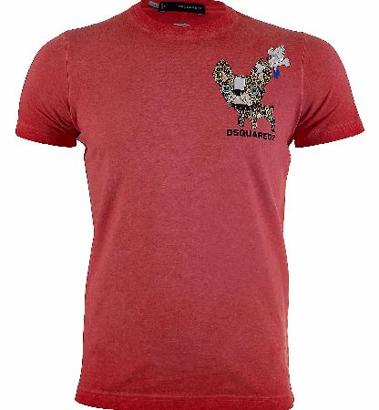 Leopard Print Dog Logo T-Shirt