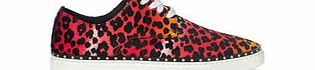 Dsquared Pink and orange fur leopard trainers