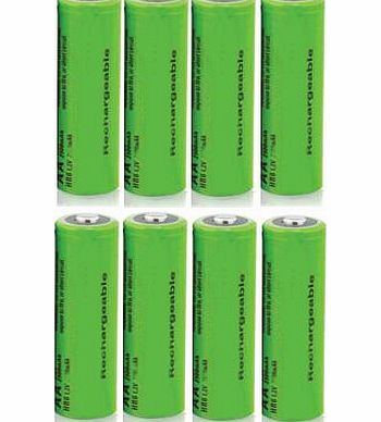 DTL AA NiMh Rechargeable Batteries - High Performance Nickel Metal Hydride Battery - Pack of 8 Batteries for Radio Remote Control Toy Cars, Vehicles, Trucks, Boats, Planes, Trains amp; Helicopters (fits 