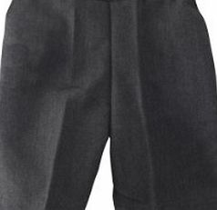 DU Schoolwear Boys School Uniform PULL-UP shorts- Grey- (7-8yrs=23`` relaxed)