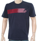 Navy T-Shirt with Velour Design