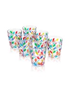 Due Zeta Sospiri - Multicolor Hand Decorated Murano Shot Glass Set of Six