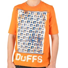 Junior Checked Stitch T-Shirt Orange