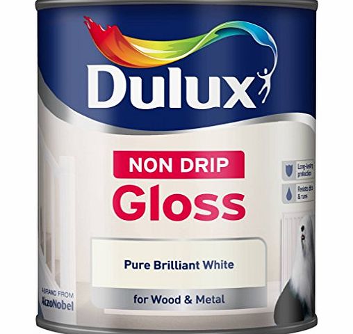 Dulux Non Drip Gloss 750ml Pure Brilliant White