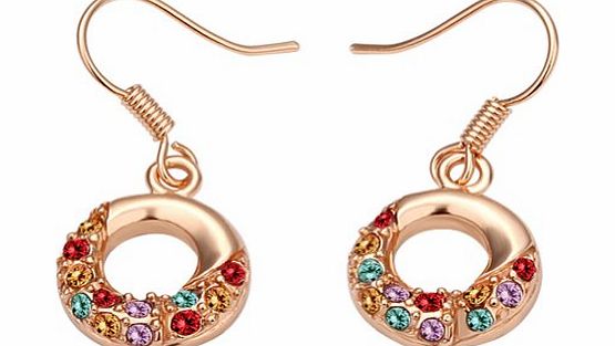 DUMAN Swarovski Elements Crystal 18ct rose gold plated earrings, Fashion jewellery, nickel free, plating platinum, Rhinestone