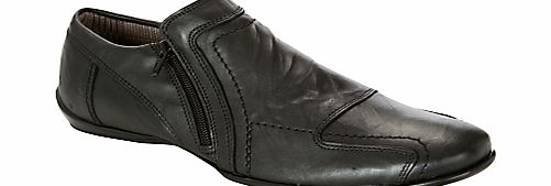 Bravo DM Side Zip Leather Shoes, Black
