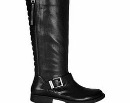 Dune Tailor black leather buckle boots