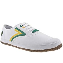Male Plimsoll Vintage Flash Fabric Upper in White and Green