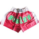 M RED DUO * CH7 * Muay Thai Kickboxing Boxing Shorts