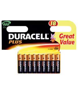 Plus AAA Batteries - 18 Pack