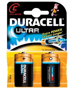 Duracell C Ultra Batteries Pack Of 2