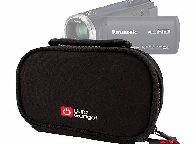 DURAGADGET Black Neoprene Zip-Locked Camcorder Carry Case for the Polaroid ID1660 Full HD Camcorder
