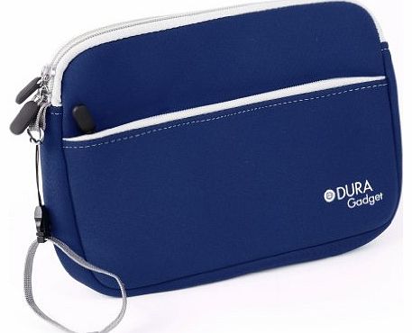 DURAGADGET Royal Blue ``Travel`` Water Resistant Neoprene Carry Case With Front Zip Compartment & Dual Zips