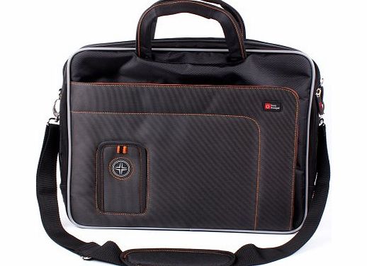 DURAGADGET ``Travel Range`` Deluxe 15.6 Inch Lightweight Laptop Carry Case / Briefcase With Padded Shoulder Strap amp; Multiple Compartments For Toshiba Satellite R850, Satellite Pro R850, C660D, C55 /