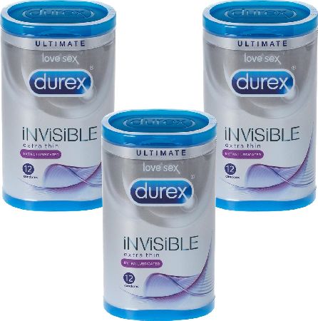 Durex, 2102[^]0107361 Invisible Extra Lubricated - 36 Condoms
