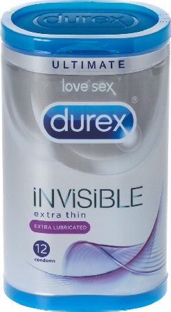 Durex, 2102[^]0107329 Invisible Extra Lubricated 12s