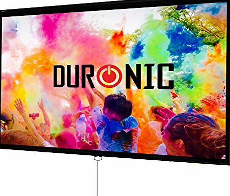 Duronic MPS100/43 Manual Pull Down HD Home Theatre/Cinema/Office Projector Screen - 100``(Screen: 203cm(W) X 152cm(H))- 4:3 Widescreen- Matte White Screen - Wall, Ceiling mountable