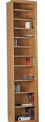 DVD and CD Media Storage Tower - Oak Effect