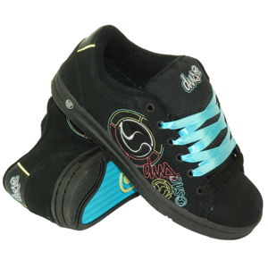 Ladies DVS Adora Shoe. Black Neon Nubuck