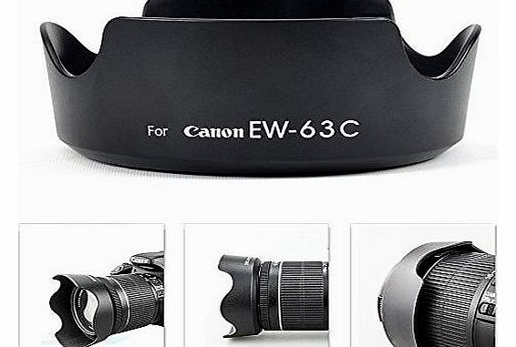 dwcx EW-63C EW63C Camera Lens Hood for Canon EF-S 18-55mm f/3.5-5.6 IS STM Lens