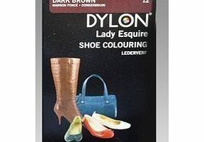 Dylon 1 x Dylon 20ml Sachet Lady Esquire Leather amp; Synthetic Dark Brown Shoe Boot Colouring