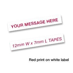 Dymo D1 Labels Red On White 12mm x 7m