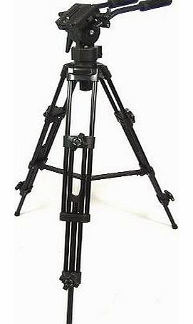 EL9901 Professional Heavy Duty Camera Video Tripod Set Kit with Fluid Pro Video Head and Carry Case