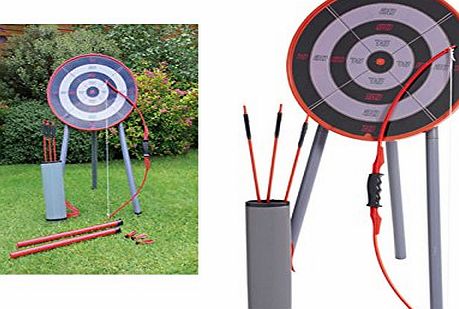 E-Bargains Garden Archery Game Set Toy Darts Target Bullseye Warrior Sports Day For Family Kids Nursery Childrens Adults Home Picnic Party Games Sport Competition Skilful